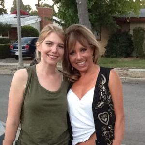 On location as Debora Bianchi on film set of THE PAPER BOAT with actress Rachel Speth