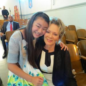 With Jean Smart on set of Mr Robinson pilot 2013