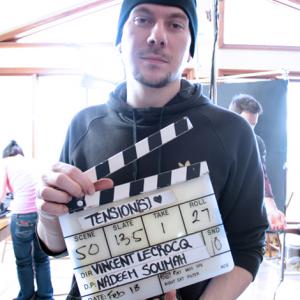 Vincent Lecrocq on the set of Tensions 2011