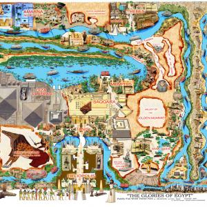 David H Swinglers master plan layout map for The Glories of Egypt theme park to be built outside Giza in Egypt opening in 2019