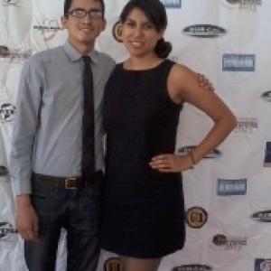 Colin Chrisopther Shull Lizelle Gutierrez at the Burbank International Film Festival for Los Traficantes screening