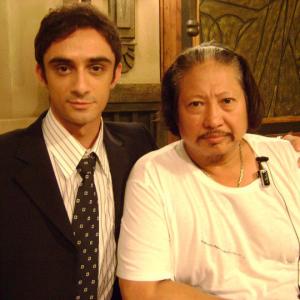 Christian Bachini and Sammo Hung Kam-Bo on the set of the martial arts blockbuster Ip Man 2 in November 2009.