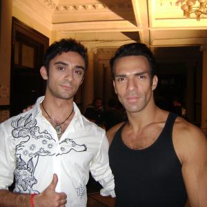 Christian Bachini (left) and Darren Shahlavi (right) on the set of Ip Man 2.