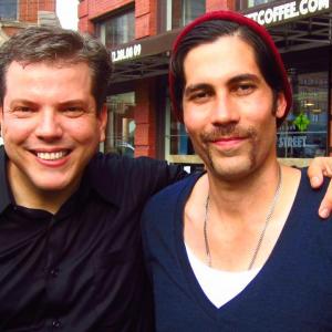 John Mancini with actor/producer Carlos Velazquez on the set of 