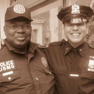On the set of Blue Bloods as a cop with a real one!
