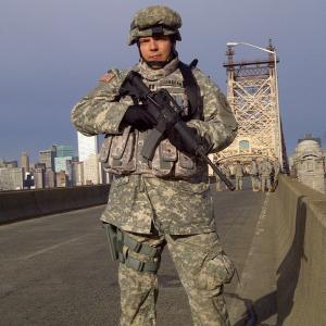 On the set of The Dark Knight Rises as a Soldier in NYC!