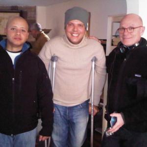 John Mancini as a Soldier on the set of Law  Order Criminal Intent with director Jean de Segonzac and SPC Trujillo NJARNG This picture was taken after wrapping I fractured my left ankle in one of the scenes