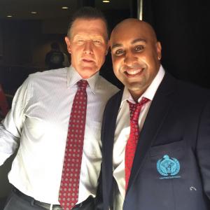 Robert Patrick and Exie Booker on set of Scorpion