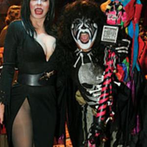 Fifi Larue with Elvira MIstress of the Dark during The Search for the Next Elvira Horror Host Shoot! on FOX Reality TV