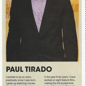 An article about the actor Paul Tirado which was featured on the section Hollywood Rising Stars for TVC MAGAZINE
