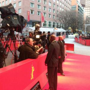 Being interviewed by the media for my role in War Witch at the Berlinale film festivalBerlin