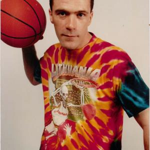 Greg Speirs, created the 1992 Lithuania Tie Dyed Slam Dunking Skeleton warm ups featured in 