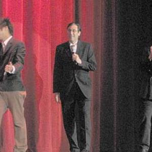 Hiroki Hara winning the 2009 World Magic Seminar Teen Magicians Contest with Nicholas SaintErne and Lance Burton presenting the award