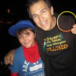 With John DAquino during filming of A Hollywood Halloween