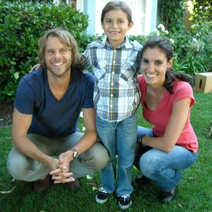 Austin Chase with Eric Christian Olsen and Daniela Ruah on the set of NCIS: Los Angeles 