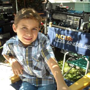 Austin Chase on the set of NCIS: Los Angeles 