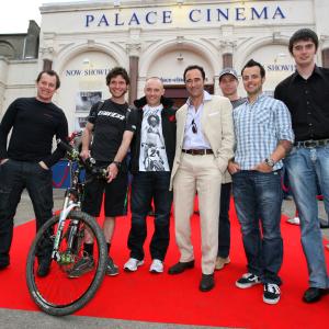 Director Richard de Aragues with TT stars John McGuinness Guy Martin Keith Amor Mark Miller Cameron Donald  Connor Cummins