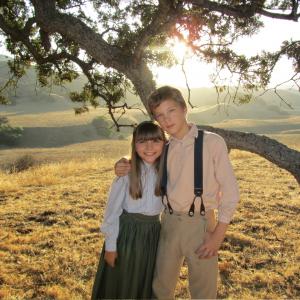 Jada Facer and Ryan Wynott at Big Sky Ranch filming Love's Christmas Journey.