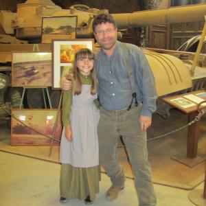 Sean Astin and Jada Facer on the set of Love's Christmas Journey. 2011