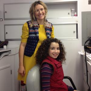 Sarah Hindsgaul the amazing hair dresser  Olivia Steele Falconer on set of After the Fall