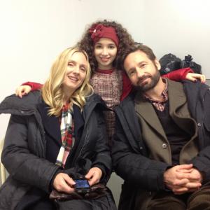 Hope Davis Olivia Steele Falconer  David Duchovny on set of After the Fall