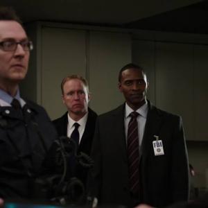 Actors Michael Emerson, Paul Wissel and Jaiden Kaine in Person Of Interest.