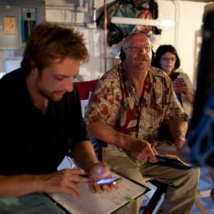On the set of Precious Mettle from left Script Supervisor Brian Nowak Edmond Coisson and Producer DiAnna Cooper