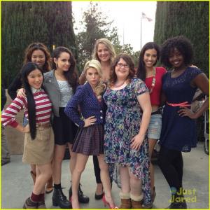 On set of Faking It with Sofia Carson Bailey De Young Breezy Eslin and Kara Royster