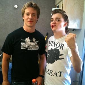 Nathan Ross Murphy and Kyle Gallner on the set of Losers Take All