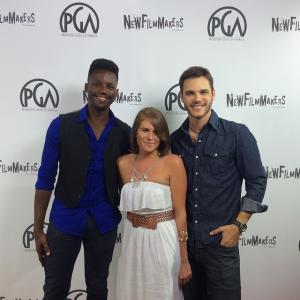 Camero Radice, Sivan Amilani, and Myles McGee on the red carpet at the Producer's Guild 
