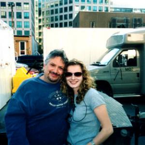 Harvey Fierstein and Assistant Director Agnieszka Poninska on the set of Death to Smoochy