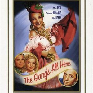 Carmen Miranda Phil Baker James Ellison and Alice Faye in The Gangs All Here 1943