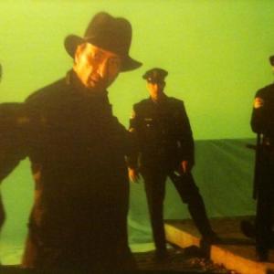 Jim on the set of The Spirit with Frank Miller