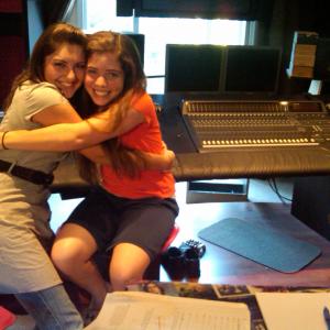 Mary Rose Maher with actress Gracei Rybicki in the sound studio doing ADR for Leonie!
