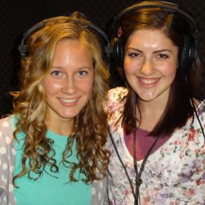 Mary Rose Maher with fellow co-star Paige Pilarski having fun recording in Four1One Studios.
