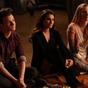 Still of Lea Michele Chris Colfer and Heather Morris in Glee 2009