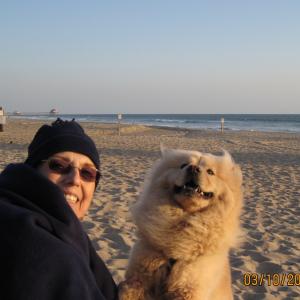 my mother joanne and my dog cinnamon