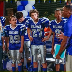 On the set of Bella and the Bulldogs with Coy Stewart Buddy Handleson and Brec Bassinger