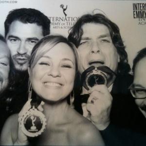 Emerson with Wolf Maya, Fabio Assunção, Adriana Esteves and Miguel Rodrigues on Emmy Awards 2011