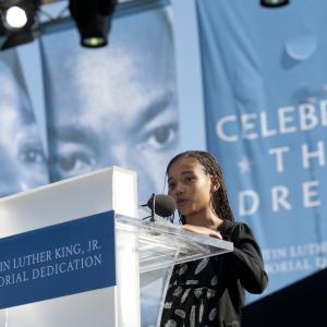Amandla Stenberg presenting Reflections on Women of the Civil Rights Movement at the Martin Luther King Jr Memorial Dedication  October 16 2011