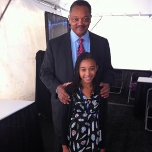 Amandla Stenberg and Jesse Jackson in the Green Room at the Martin Luther King Jr Memorial Dedication  October 16 2011