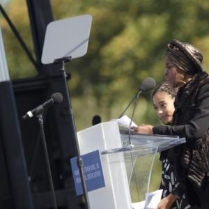 Amandla Stenberg and Cicely Tyson at the Martin Luther King Jr Memorial Dedication  October 16 2011