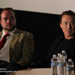 Jonathan Sothcott and Martin Kemp pictured during a film production seminar at the Grimm Up North horror festival in 2011.