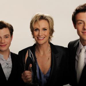 Jane Lynch, Cory Monteith and Chris Colfer