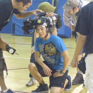 Miguel Jarquin-Moreland wearing helmet cam during gym scene in 