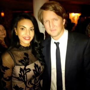 Director Tom Hooper R and actress Tilda Del Toro attend the premiere of Focus Features The Danish Girl after party at Skylight Gardens on November 21 2015 in Los Angeles California