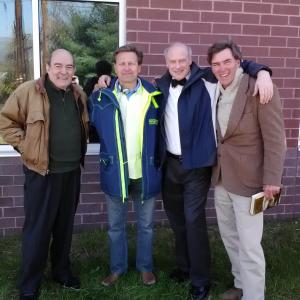 KEITH TYREE (far right) and David Baldacci (left center) on location for WISH YOU WELL (2013).