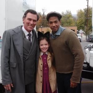 Keith Tyree with McKenzie Foy and Alono Miller on location for David Baldaccis WISH YOU WELL 2013