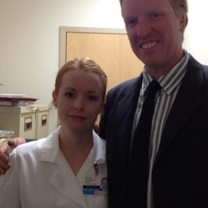 Jake Busey and Pauline Ann Johnson on the set of 'Fractured' Aug 2012