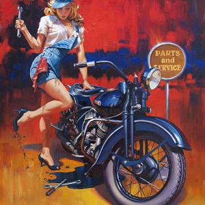 I was fortunate to be picked to pose for the most recent Uhl Studio  Harley Davidson series of 12 Collectable prints  this one is Sold Out! Check out the website  httpwwwuhlstudioscom If you are a Sturgis fan you may have seen this on a billbo